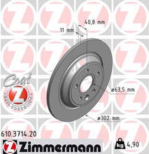 Load image into Gallery viewer, Zimmermann Coated Brake Disc 3714 fits 2007-2018 Volvo S60 Cross COUNTRY / S80 / V60 / V60 Cross COUNTRY / V70 / XC70 / S60