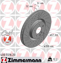 Load image into Gallery viewer, Zimmermann Coated Brake Disc 5516 fits 2014-2019 Mercedes-Benz CLA45 Amg / 2015-2019 Mercedes-Benz GLA45 Amg