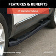Load image into Gallery viewer, ARIES 3" Round Black Steel Side Bars 35700 fits Jeep Wrangler JK Unlimited