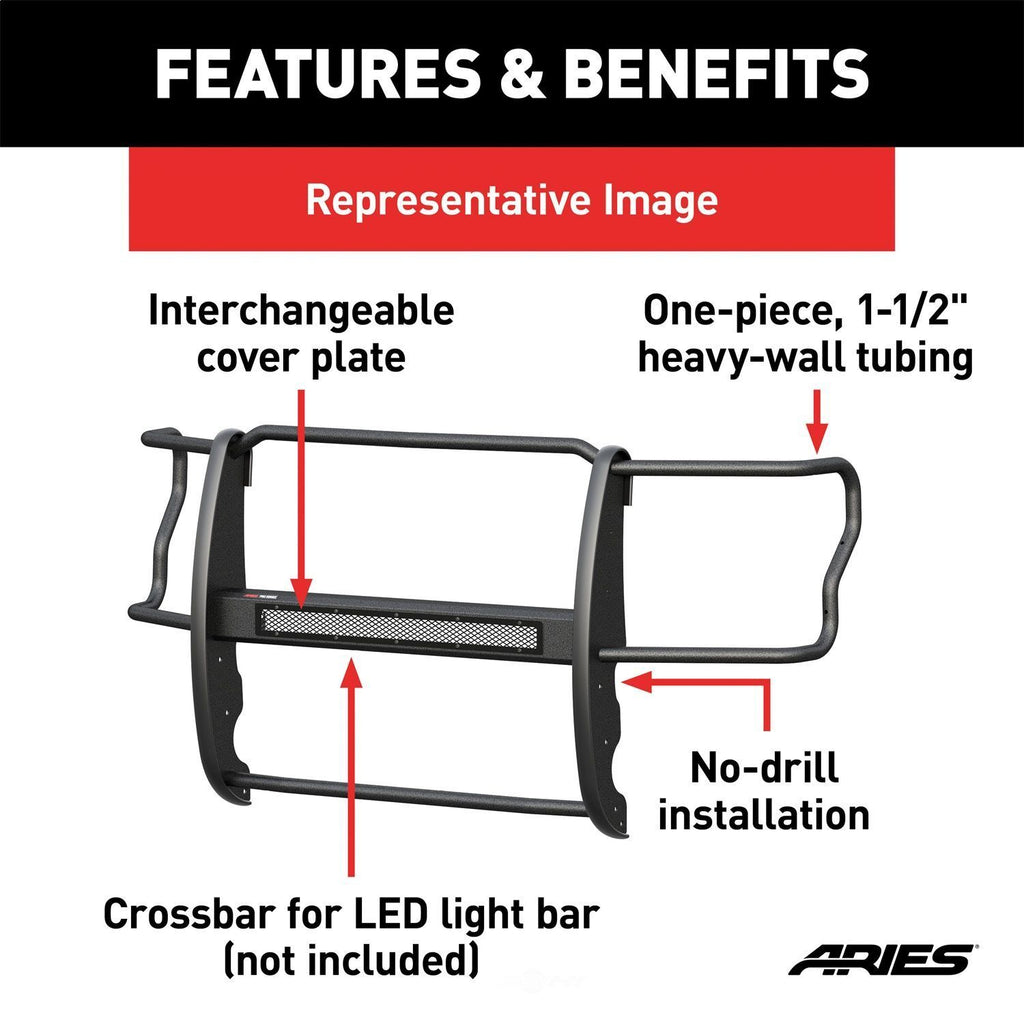 ARIES Pro Series Black Steel Grille Guard P4092 fits Chevrolet Silverado 1500