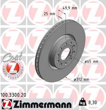 Load image into Gallery viewer, Zimmermann Coated Brake Disc 3300 fits 2005-2025 Audi / Volkswagen