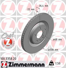 Load image into Gallery viewer, Zimmermann Coated Brake Disc 3358 fits 2012-2024 Audi A4 / A4 Allroad / A4 Quattro / A5 Quattro / A5 Sportback / A6 / A6 Allroad / A6 Quattro