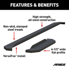 Load image into Gallery viewer, ARIES RidgeStep 6-1/2" x 96", 36" Black Steel Running Boards (No Brackets) C3696 fits 1999-2014 Ford E-150 / 1999-2014 Ford E-250 / 1999-2014 Ford E-350 Super Duty