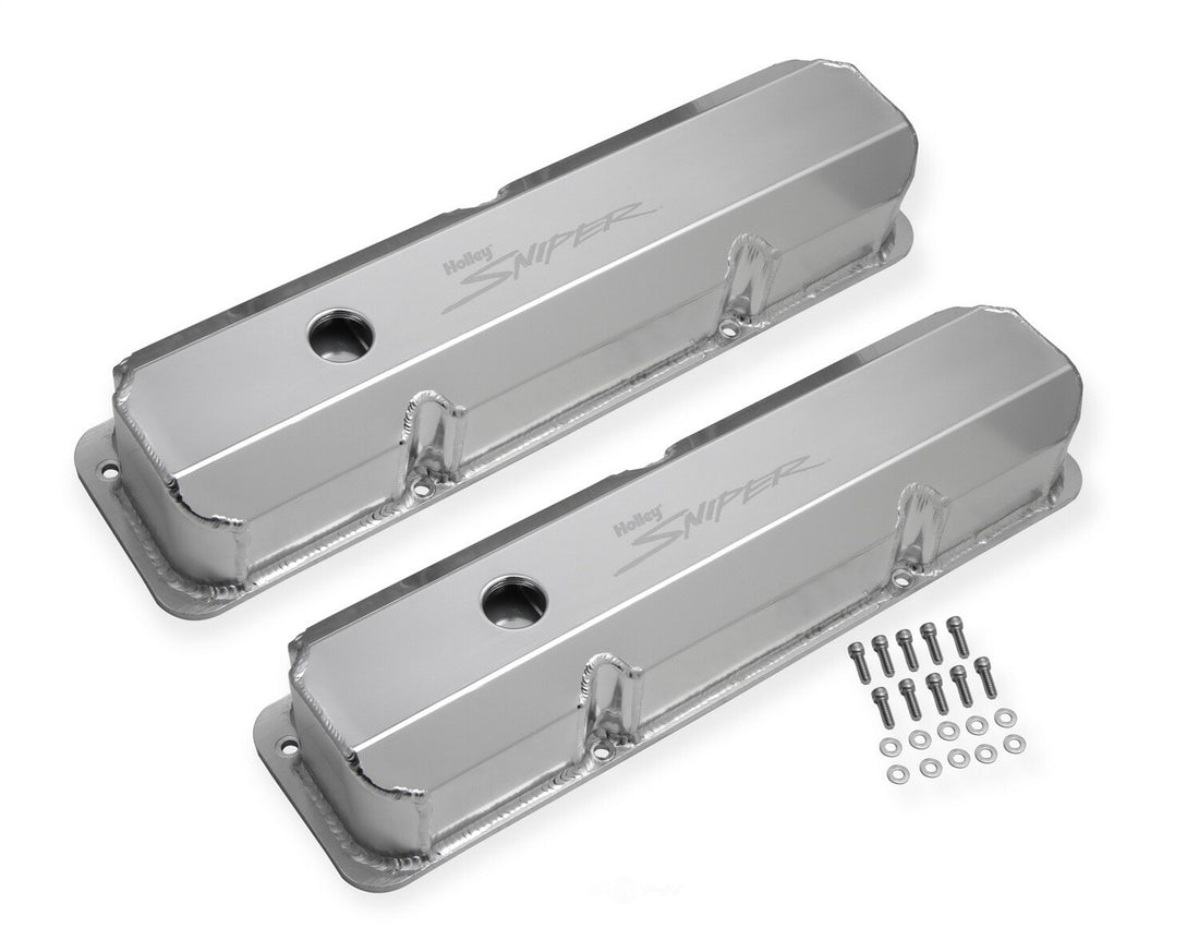Holley Sniper EFI Sniper Valve Cover - Fabricated Aluminum - Tall - Natural Anodized 890001 fits 1958-1976 Ford / Mercury