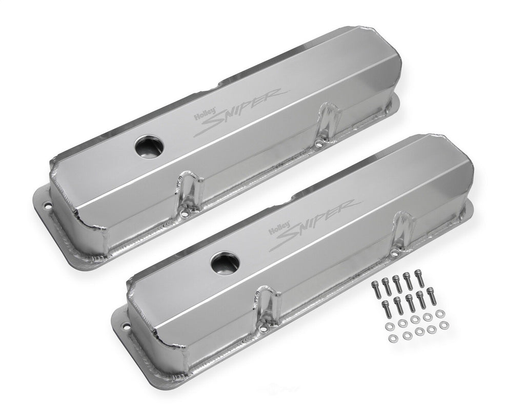 Holley Sniper EFI Sniper Valve Cover - Fabricated Aluminum - Tall - Natural Anodized 890001 fits 1958-1976 Ford / Mercury
