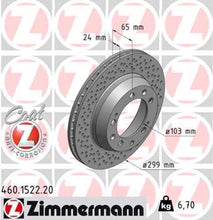 Load image into Gallery viewer, Zimmermann Coated Brake Disc 1522 fits 1995-1998 Porsche 911