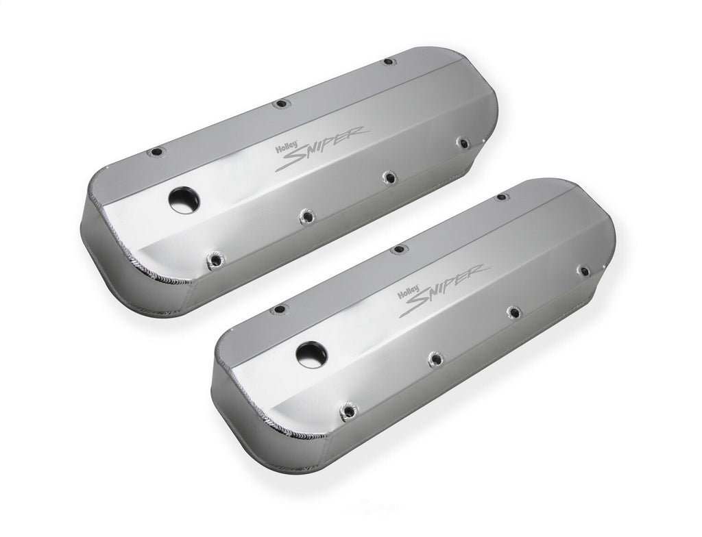 Holley Sniper EFI Sniper Valve Cover - Fabricated Aluminum - Natural Anodized 890002 fits 1965-2000 Chevrolet / GMC