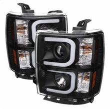 Load image into Gallery viewer, Spyder Auto (Spyder Signature) Projector Headlights - Light Bar DRL - Black 5079473 fits 2014-2015 Chevrolet Silverado 1500