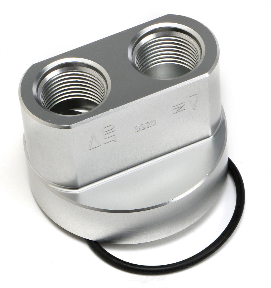 Hamburger's Performance SPIN-ON Bypass; MOPAR; 3/4 in.-16 Threads; -12AN Ports- Billet Aluminum 3320 fits Ford