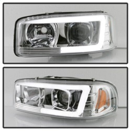 Spyder Auto Signature) Projector Headlights Version 2 Light Bar DRL Chrome 5084620 fits 1999-2007 GMC Sierra 1500 / 1999-2006 GMC Sierra 2500 / 2001-2006 GMC Sierra 3500 / 2000-2006 GMC Yukon / 2000-2006 GMC Yukon XL