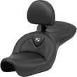 Load image into Gallery viewer, Saddlemen Roadsofa™ Seat - Carbon Fiber - Black Stitch - with Backrest 804-04-185BR fits 2004-2005 Harley-Davidson FL
