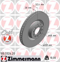 Load image into Gallery viewer, Zimmermann Coated Brake Disc 3324 fits 2002-2004 Audi A6 / 2000-2004 Audi A6 Quattro / 2002-2003 Audi S6