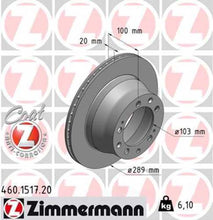 Load image into Gallery viewer, Zimmermann Coated Brake Disc 1517 fits 1987-1989 Porsche 944