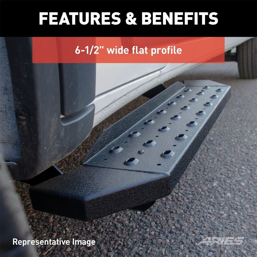 ARIES RidgeStep 6-1/2" x 96", 36" Black Steel Running Boards (No Brackets) C3696 fits 1999-2014 Ford E-150 / 1999-2014 Ford E-250 / 1999-2014 Ford E-350 Super Duty