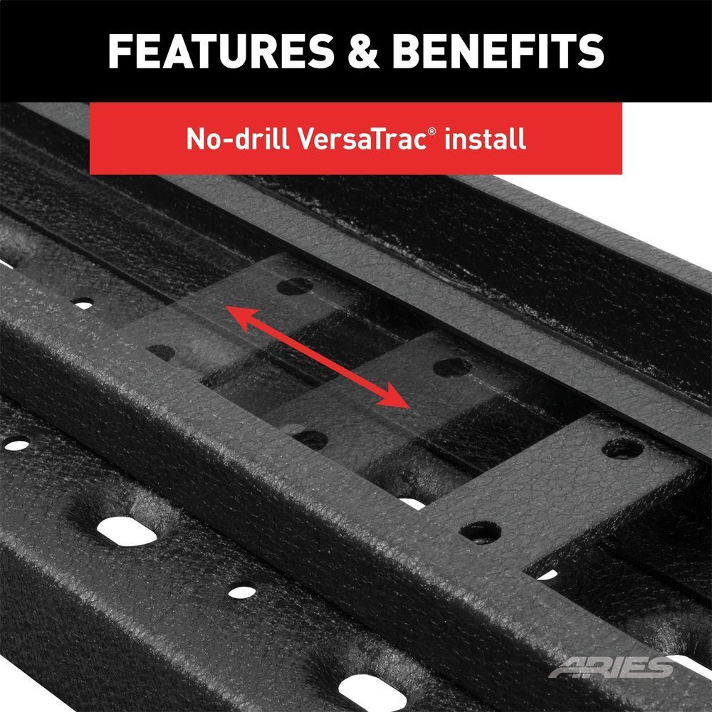ARIES RidgeStep 6-1/2" x 85" Black Steel Running Boards 2055533 fits Chevrolet Colorado / GMC Canyon