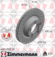 Load image into Gallery viewer, Zimmermann Coated Brake Disc 460.4502.20 fits 2012-2016 Porsche 911