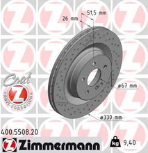 Load image into Gallery viewer, Zimmermann Coated Brake Disc 400.5508.20 fits 2008-2015 Mercedes-Benz C63 Amg