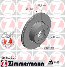 Load image into Gallery viewer, Zimmermann Coated Brake Disc 3427 fits 2008-2013 BMW 128I / 2006 BMW 325I / 325XI / 2007-2008 BMW 328I / 328XI