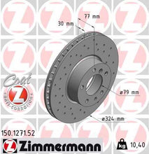 Load image into Gallery viewer, Zimmermann Brake Disc 1271 fits 1997-2000 BMW 540I / 1999-2001 BMW 740I / 1995-2001 BMW 740IL / 1993-1994 BMW 850CI / 1994-1995 BMW 850CSI / 1991-1992 BMW 850I