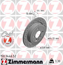 Load image into Gallery viewer, Zimmermann Brake Disc 3446 fits 2006-2015 Mini Cooper