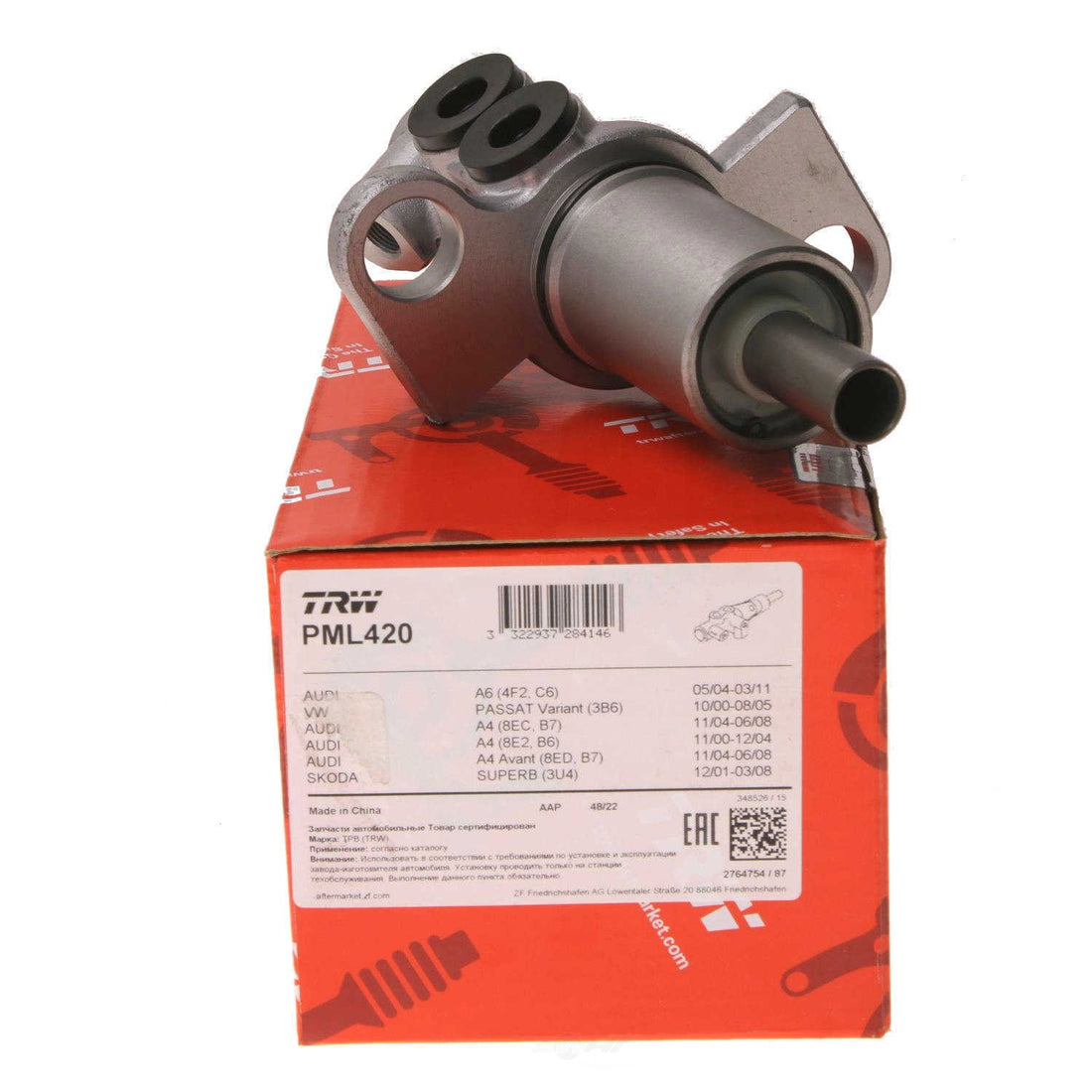 TRW Brake Master Cylinder fits 2002-2008 Audi A4 / 2002 Audi A4 / 2002-2008 Audi A4 Quattro / 2002 Audi A4 Quattro / 2002-2004 Audi A6 / 2002 Audi A6 / 2002-2004 Audi A6 Quattro / 2002-2005 Volkswagen Passat