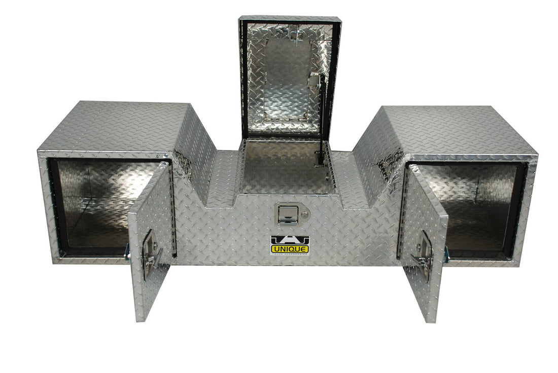 Unique Truck Accessories 57" V-Shape 5th Wheel RV Box, 1 Lid, 2 Rear Facing Doors TB203-57RD