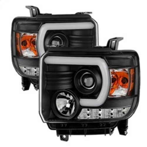 Spyder Auto (Spyder Signature) Projector Headlights - Light Bar DRL - Black 5080851 fits 2014-2018 GMC Sierra / 2014-2018 GMC Sierra 1500 / 2014-2018 GMC Sierra 2500 Hd / 2014-2018 GMC Sierra 3500 Hd