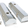 Load image into Gallery viewer, Hamburger's Performance FABRICATED ALUMINUM VALVE COVERS CHROME WITH HOLE 1025 fits Chevy SB
