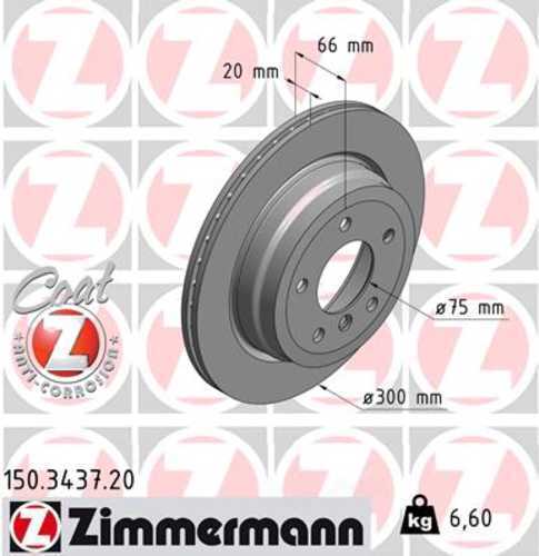 Zimmermann Coated Brake Disc 3437 fits 2006 BMW 325XI / 2007-2013 BMW 328I / 2009-2013 BMW 328I xDrive / 2007-2008 BMW 328XI / 2012-2015 BMW X1