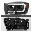 Load image into Gallery viewer, Spyder Auto (Spyder Signature) Projector Headlights - Version 2 - Light Bar DRL - Black 5085306 fits 2006-2008 Dodge Ram 1500 / 2006-2009 Dodge Ram 2500 / 2006-2009 Dodge Ram 3500