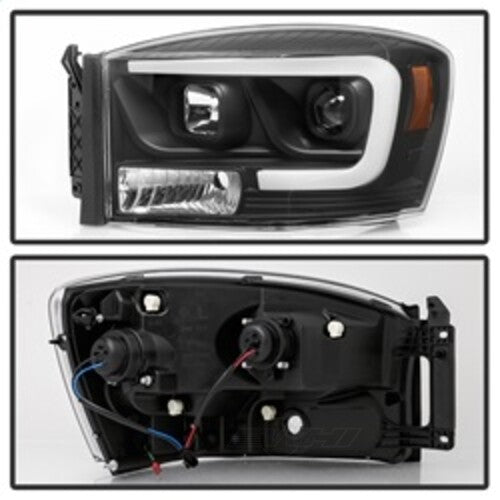 Spyder Auto (Spyder Signature) Projector Headlights - Version 2 - Light Bar DRL - Black 5085306 fits 2006-2008 Dodge Ram 1500 / 2006-2009 Dodge Ram 2500 / 2006-2009 Dodge Ram 3500