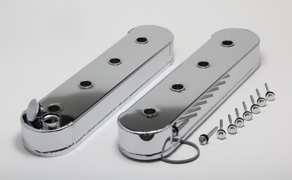 Hamburger's Performance Fab. Aluminum Valve Covers; No Bracket Mounting Holes-CHROME 1124 fits GM LS Series