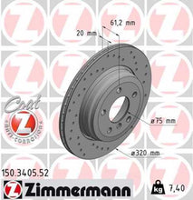 Load image into Gallery viewer, Zimmermann Brake Disc 3405 fits 2004-2007 BMW 525I / 2004-2010 BMW 525I / 528I / 530I / 2008-2010 BMW 528I