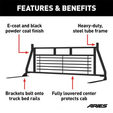 Load image into Gallery viewer, ARIES Classic Black Steel Headache Rack 111000 fits GMC / Ram