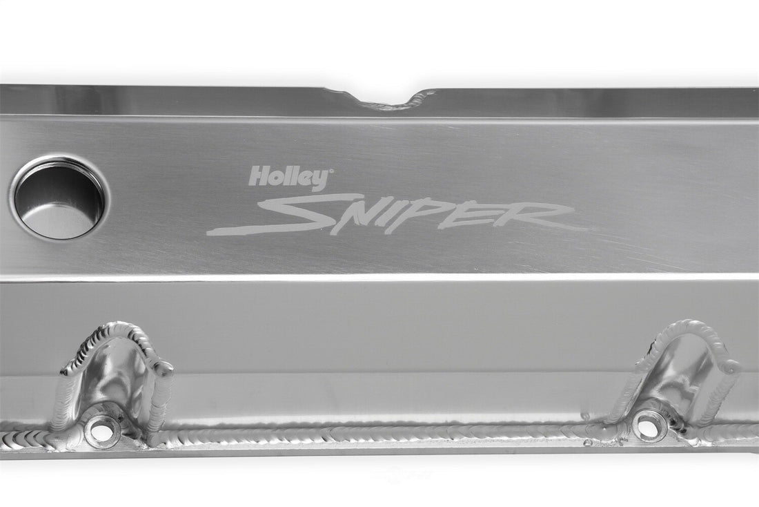Holley Sniper EFI Sniper Valve Cover - Fabricated Aluminum - Tall - Natural Anodized 890001 fits 1958-1976 Ford / Mercury