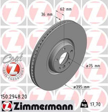 Load image into Gallery viewer, Zimmermann Coated Brake Disc 2948 fits 2010-2019 BMW X5 / X6