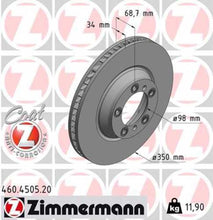 Load image into Gallery viewer, Zimmermann Coated Brake Disc 460.4505.20 fits 2017-2022 Porsche Cayenne / Panamera