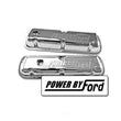 Load image into Gallery viewer, Scott Drake Chrome Valve Covers with Powered By Logo C8OZ-6A582-C fits 1968-1970 Ford Mustang