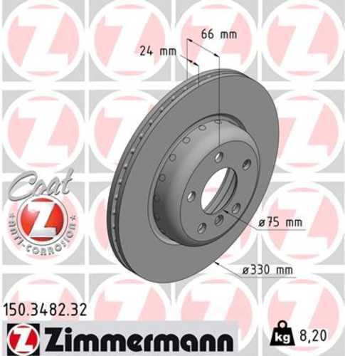 Zimmermann Brake Disc 150.3482.32 fits 2011-2016 BMW 528I / 528I xDrive