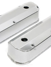 Load image into Gallery viewer, Hamburger's Performance FABRICATED ALUMINUM VALVE COVERS BRUSHED WITH HOLE 1040 fits Ford SB