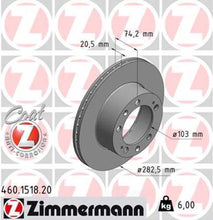Load image into Gallery viewer, Zimmermann Coated Brake Disc 1518 fits 1987-1989 Porsche 944