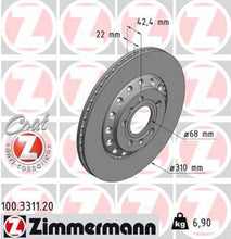 Load image into Gallery viewer, Zimmermann Coated Brake Disc 3311 fits 2003-2010 Audi A8 Quattro / 2004-2006 Volkswagen Phaeton