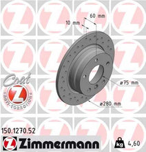 Load image into Gallery viewer, Zimmermann Brake Disc 1270 fits 1992-1998 BMW 318I / 1992-1997 BMW 318IS / 1998-1999 BMW 323IS / 1992-1995 BMW 325I / 1992-1995 BMW 325IS / 1996-1998 BMW 328I / 1996-1999 BMW 328IS