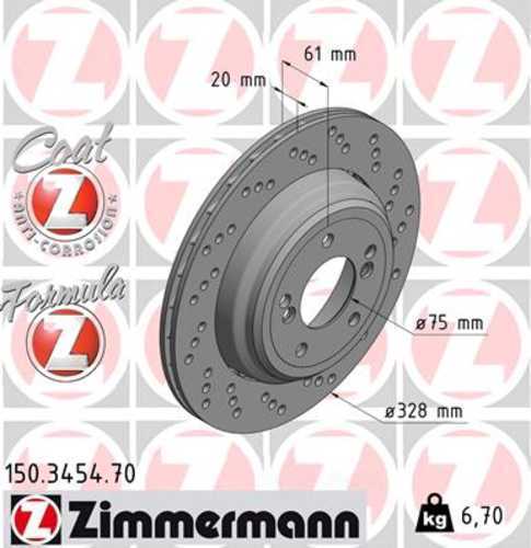 Zimmermann Brake Disc 3454 fits 2001-2008 BMW M3 / Z4