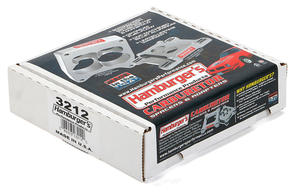 Hamburger's Performance TORQUE-FLOW CARBURETOR SPACER- Holley / AFB- PORTED; 2 in. Tall- Billet Aluminum 3212