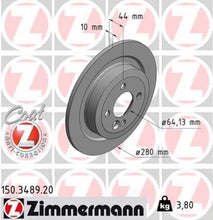 Load image into Gallery viewer, Zimmermann Coated Brake Disc 3489 fits 2009-2015 Mini Cooper