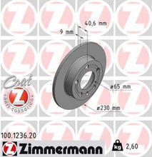 Load image into Gallery viewer, Zimmermann Coated Brake Disc 1236 fits 2000-2006 Audi TT / 1998-2010 Volkswagen Beetle / 2001-2006 Volkswagen Golf / 1999-2005 Volkswagen Jetta