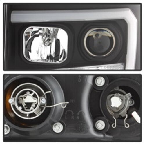 Spyder Auto (Spyder Signature) Projector Headlights - Version 2 - Light Bar DRL LED - Black 5083630 fits 2007-2013 GMC Sierra / 2007-2013 GMC Sierra 2500 Hd / 2007-2013 GMC Sierra 3500 Hd