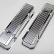 Load image into Gallery viewer, Hamburger's Performance Fab. Aluminum Valve Covers w/Fins, Holes; -CHROME/Aluminum 1129 fits 1959-1979 Pontiac 326-455