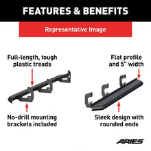 Load image into Gallery viewer, ARIES AeroTread 5" x 76" Black Stainless Running Boards, Select Traverse, Acadia 2061020 fits 2007-2012 GMC Acadia / 2007-2016 GMC Acadia SLE, Acadia SLT / 2009-2016 Chevrolet Traverse LTZ / 2009-2017 Chevrolet Traverse LS, Traverse LT